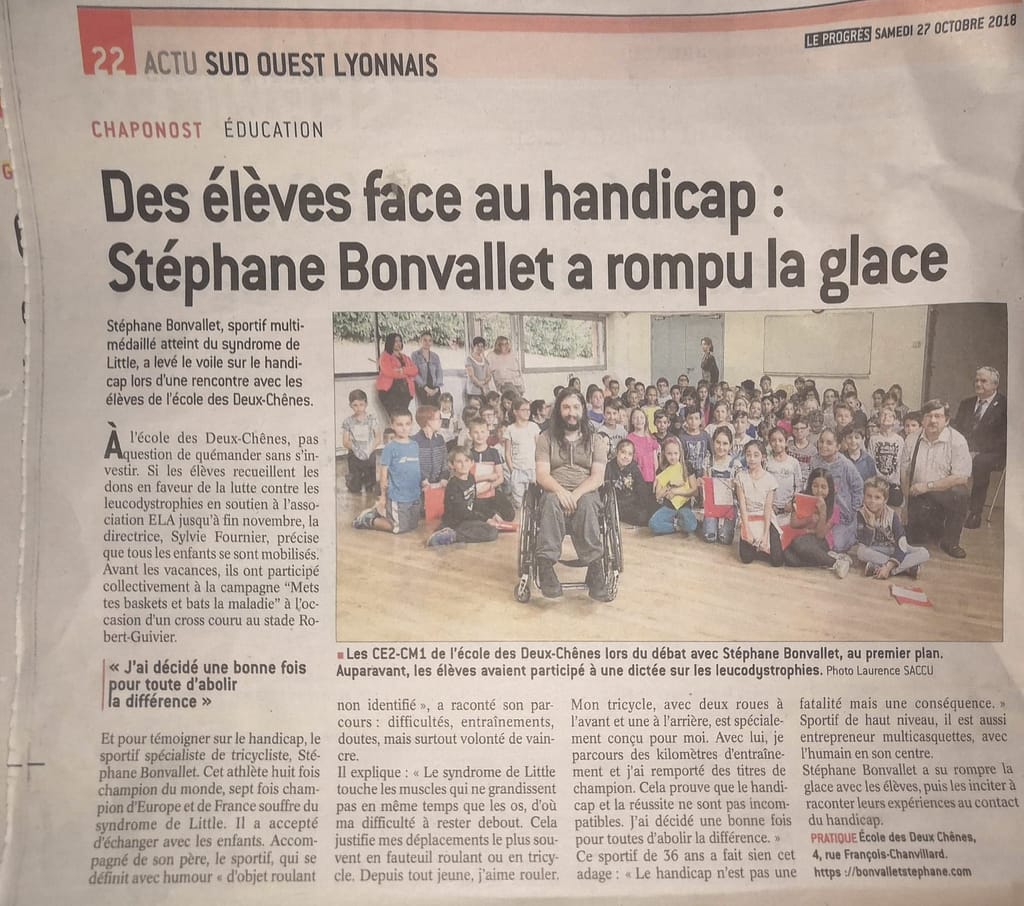 aricle stéphane bonvallet école chaponost