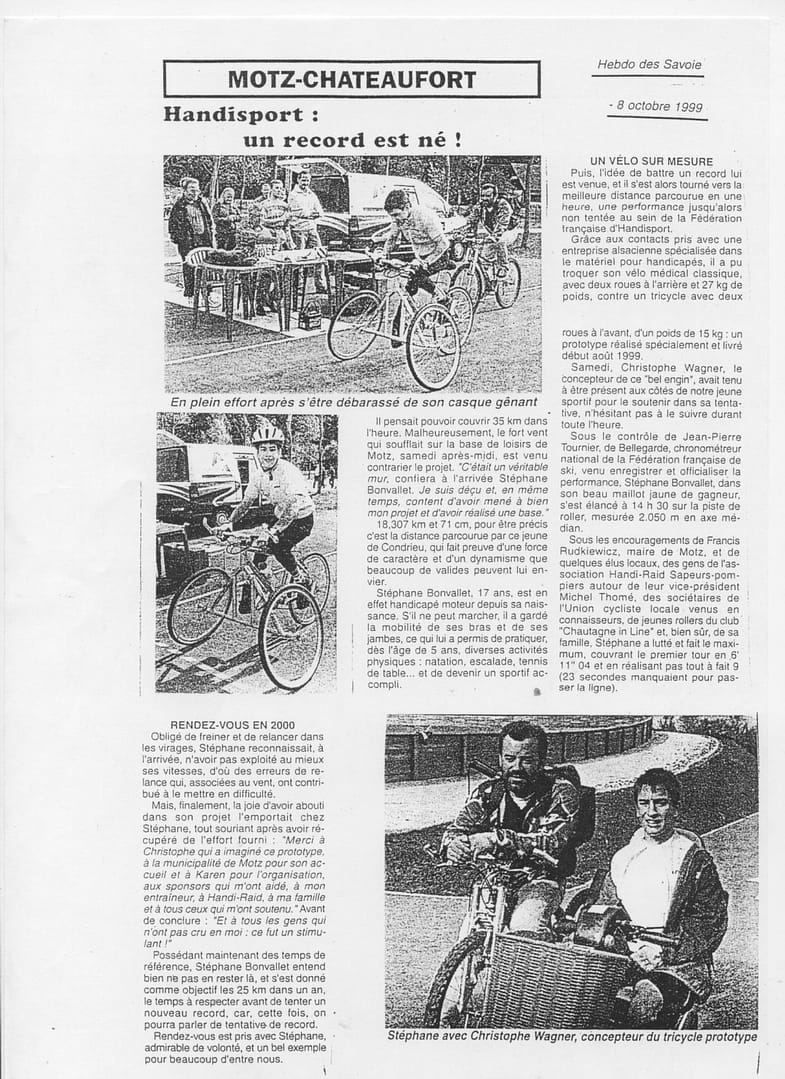 Handisport, record de tricycle