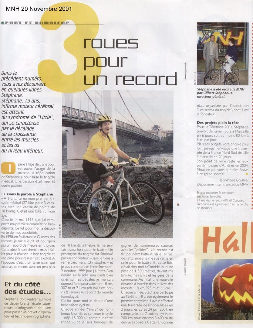3 roues tricycles partenariat MNH